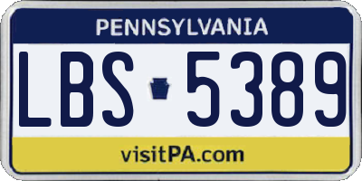 PA license plate LBS5389