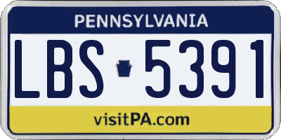 PA license plate LBS5391