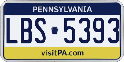 PA license plate LBS5393