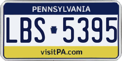 PA license plate LBS5395