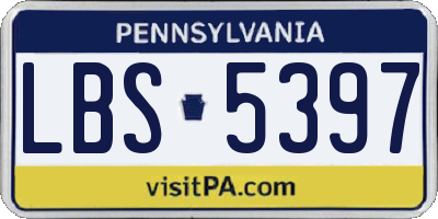 PA license plate LBS5397