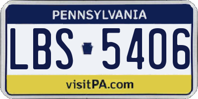 PA license plate LBS5406