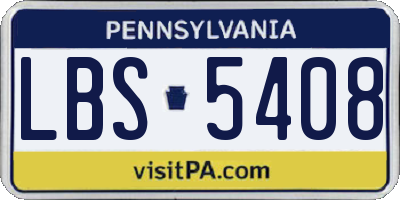 PA license plate LBS5408