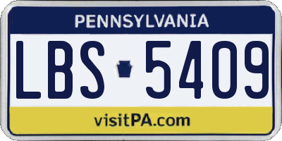 PA license plate LBS5409