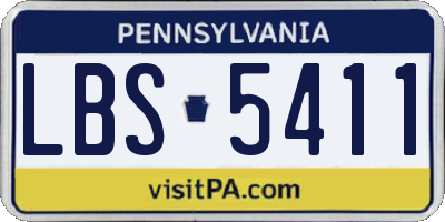 PA license plate LBS5411