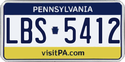 PA license plate LBS5412