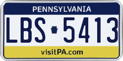 PA license plate LBS5413