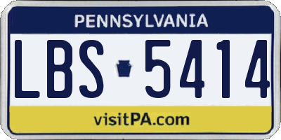 PA license plate LBS5414
