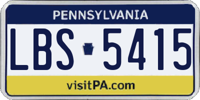 PA license plate LBS5415