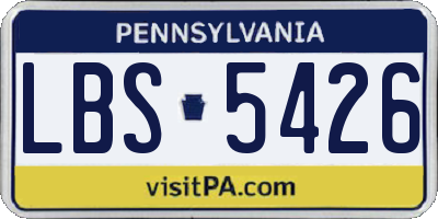 PA license plate LBS5426