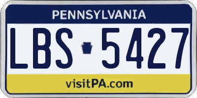 PA license plate LBS5427