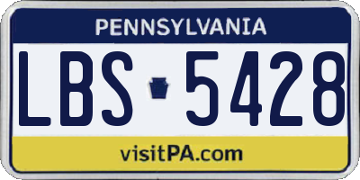 PA license plate LBS5428