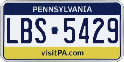 PA license plate LBS5429
