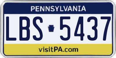 PA license plate LBS5437