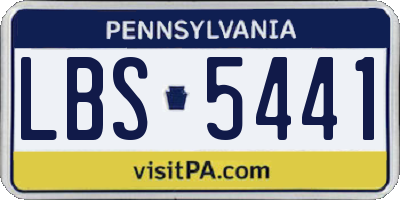 PA license plate LBS5441