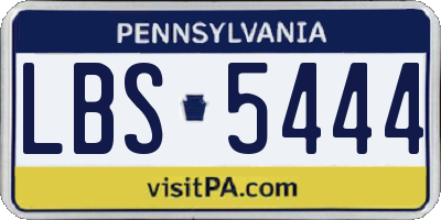 PA license plate LBS5444