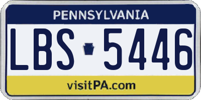 PA license plate LBS5446