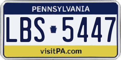 PA license plate LBS5447
