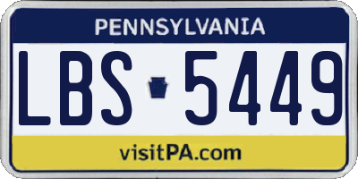 PA license plate LBS5449