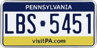 PA license plate LBS5451