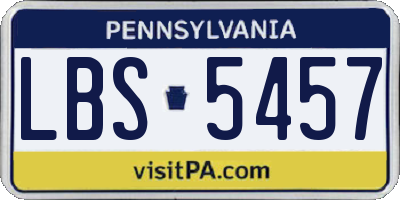 PA license plate LBS5457