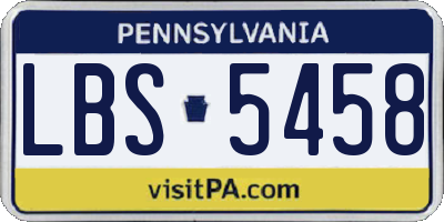 PA license plate LBS5458