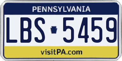 PA license plate LBS5459
