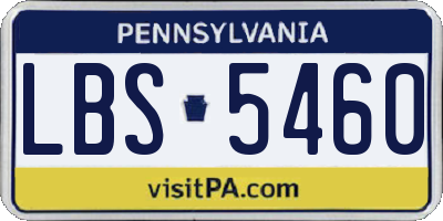 PA license plate LBS5460