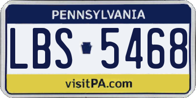 PA license plate LBS5468