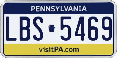 PA license plate LBS5469