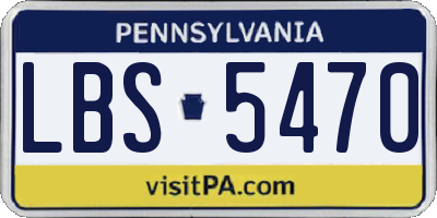 PA license plate LBS5470