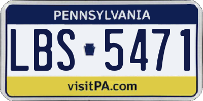 PA license plate LBS5471