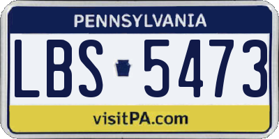 PA license plate LBS5473