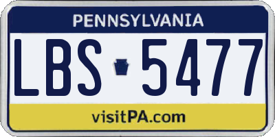 PA license plate LBS5477