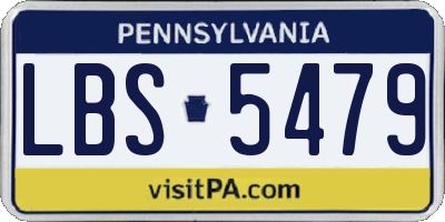 PA license plate LBS5479