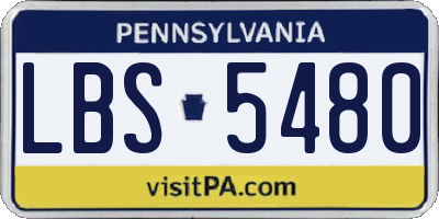 PA license plate LBS5480