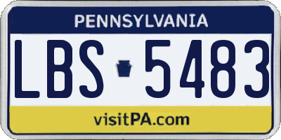 PA license plate LBS5483