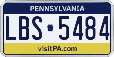 PA license plate LBS5484