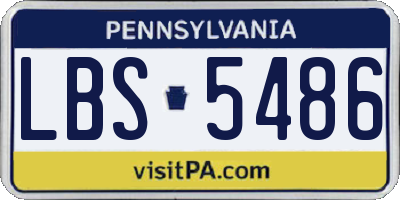 PA license plate LBS5486
