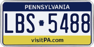 PA license plate LBS5488
