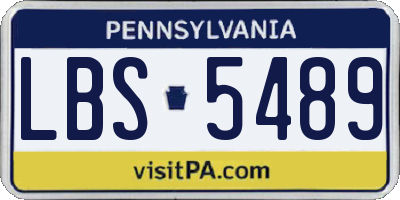 PA license plate LBS5489