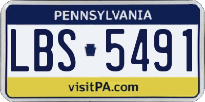 PA license plate LBS5491