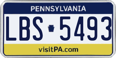 PA license plate LBS5493