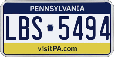 PA license plate LBS5494