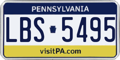 PA license plate LBS5495