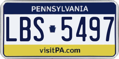 PA license plate LBS5497