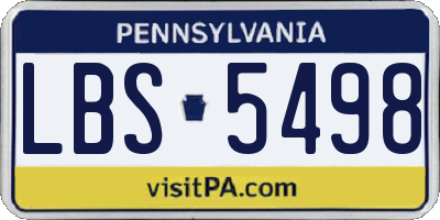 PA license plate LBS5498