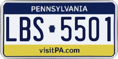 PA license plate LBS5501