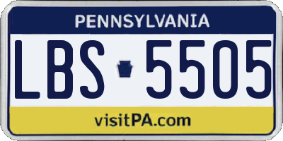 PA license plate LBS5505