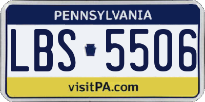 PA license plate LBS5506